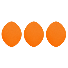 Load image into Gallery viewer, Three orange Real Techniques mini miracle concealer puffs arranged in a triangular formation.