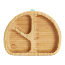 Load image into Gallery viewer, Wooden children's plate with divided sections on a white background