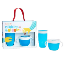 Load image into Gallery viewer, Munchkin Giggles Gift Set (360 Cup 10Oz + S/Catcher) Blue