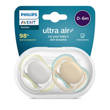 Load image into Gallery viewer, Philips Avent Soother Ultra Air 0-6M Neutral 2pcs SCF085/15