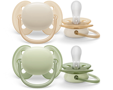 Load image into Gallery viewer, Philips Avent Soother Ultra Soft 0-6M Boy Green / Neutral 2PC