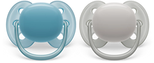 Load image into Gallery viewer, Philips Avent Soother Ultra Soft 6-18M Boy Blue / Gray 2pcs SCF091/17