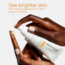 Load image into Gallery viewer, Hand holding a Neostrata skincare product with promotional text about skin brightening.