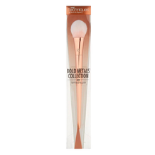 Load image into Gallery viewer, Makeup brush with packaging labeled 'Bold Metals Collection' on a white background