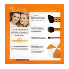 Load image into Gallery viewer, Makeup brush set packaging with brushes and text on an orange background