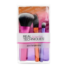 Load image into Gallery viewer, Real Techniques mini brush trio set in packaging on a white background