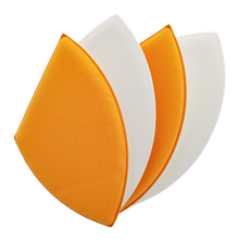 Load image into Gallery viewer, Three orange and white coasters on a white background