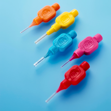 Load image into Gallery viewer, TePe Interdental Brushes in various sizes for effective plaque removal and gum health. Easy-grip handle for control.