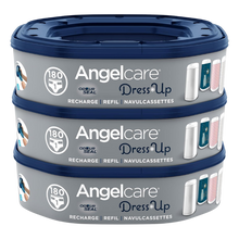 Load image into Gallery viewer, Angelcare Dress Up Nappy Bin Refill Cassettes 3-pack, each holding up to 180 size 1 nappies
