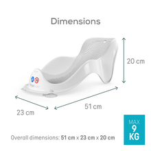 Load image into Gallery viewer, Angelcare Soft Touch Mini Baby Bath Support dimensions 51 x 23 x 20 cm with maximum weight 9 kg