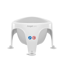 Load image into Gallery viewer, Angled front view of Angelcare soft touch baby bath seat with anti-slip suction cups