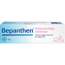 Load image into Gallery viewer, Bepanthen Protective Baby Ointment 30g in blue and white packaging, a gentle barrier ointment for everyday nappy care that helps protect baby's sensitive skin against nappy rash.