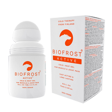 Load image into Gallery viewer, Biofrost Active Roll On 75ml for cooling and warming relief of joint and muscle pain with vegan ingredients and mess-free application.