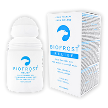 Load image into Gallery viewer, Biofrost Relief Roll-On 75ml provides cooling, drug-free relief for joint pain, stiffness, and muscle tension using vegan ingredients.