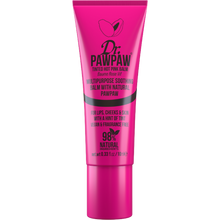 Load image into Gallery viewer, Dr. PAWPAW Hot Pink Lip Balm 10ml in a bright pink tube, featuring a 98% natural, vegan and fragrance-free formula for moisturising lips and cheeks with a pink tint.