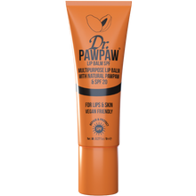 Load image into Gallery viewer, Dr. PAWPAW Lip Balm SPF 20 in an orange 8ml tube, featuring natural pawpaw and a vegan-friendly formula for moisturising lip care and sun protection.
