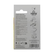 Load image into Gallery viewer, Back of Dr. PawPaw Original Balm packaging with text and branding.