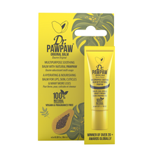 Load image into Gallery viewer, Dr. PawPaw balm packaging with yellow tube and leaf design on a white background