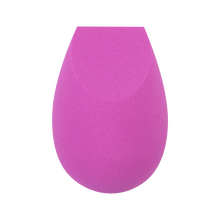 Load image into Gallery viewer, Front view of the purple EcoTools BioBlender makeup blending sponge showing the top flat edge for precision application.