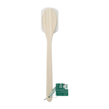 Load image into Gallery viewer, Back view showing the smooth wooden base of the EcoTools loofah bath brush head.