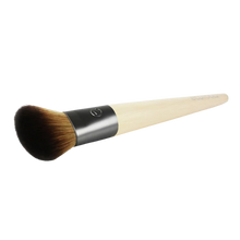 Load image into Gallery viewer, Side-angle view of the EcoTools Skin Perfecting Brush displaying the flat, angled bristle edge on a white background.