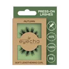 Load image into Gallery viewer, Eyecha Press-On AUTUMN Lashes in eco-friendly packaging made from biodegradable and recycled materials