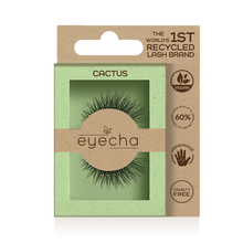 Load image into Gallery viewer, Eyecha Cactus vegan lashes in eco-friendly packaging made from recycled PET and PBT blend.