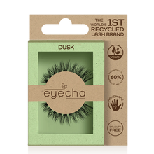 Load image into Gallery viewer, Eyecha Dusk vegan lashes in eco-packaging with soft curl and volumising cat-eye effect