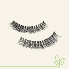 Load image into Gallery viewer, Pair of wispy Eyecha Earth lashes with eco-friendly design shown on flat background