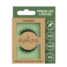 Load image into Gallery viewer, Eco-friendly Eyecha Press-On Summer Lash with 100% biodegradable packaging made from 60% recycled PET for daily wear