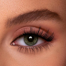 Load image into Gallery viewer, Eyecha Spring Press-On Half Lashes worn on eye showing a short volumising effect