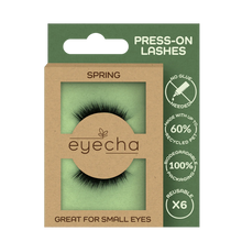 Load image into Gallery viewer, Eyecha Spring Press-On Half Lashes packaging for smaller eyes