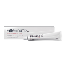 Load image into Gallery viewer, Promotional image for Fillerina Double Filler Grade 3, specifically targeting moderate wrinkles and expression lines, and providing a filling effect for cheekbones and lips volume restoration.