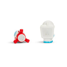 Load image into Gallery viewer, Galaxy Buddies light-up bath toys set, back view showing astronaut and rocket ship together, water-safe LED toys for toddlers.