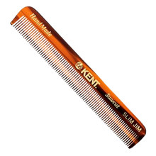 Load image into Gallery viewer, Kent Handmade Sawcut Slim Jim tortoise shell fine-tooth pocket comb for men's hair grooming.