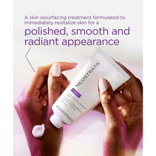 Load image into Gallery viewer, NeoStrata Glycolic Microdermabrasion Polish being dispensed onto a hand with text describing its skin resurfacing benefits.