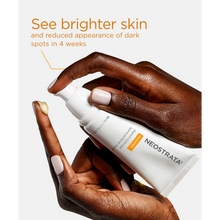 Load image into Gallery viewer, Hands dispensing NeoStrata Enlighten Pigment Controller cream, with text stating that users can see brighter skin and reduced dark spots in 4 weeks.