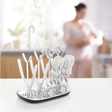 Load image into Gallery viewer, Philips Avent Baby Bottle Drying Rack holding baby bottles, teats and feeding accessories