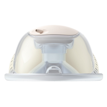 Load image into Gallery viewer, Front view of Philips Avent breast pump collection cup with milk inside.