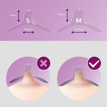 Load image into Gallery viewer, Philips Avent Nipple Shields size guide showing Small and Medium sizes