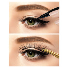 Load image into Gallery viewer, Application of Pinky Goat Black Liner and Lash Glue on model's eye for easy lash placement
