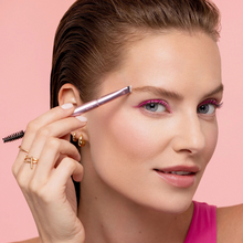 Load image into Gallery viewer, Real Techniques angled brow brush defining eyebrows for precise shaping.