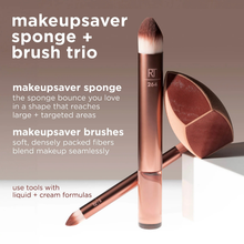 Load image into Gallery viewer, Real Techniques Makeupsaver Sponge and Brushes showcasing innovative technology and key benefits