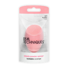 Load image into Gallery viewer, Real Techniques Miracle Powder Sponge showing slanted edge and rounded base