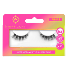 Load image into Gallery viewer, RIMAS false eyelashes in Pinky Goat packaging, vegan and reusable up to 15 times
