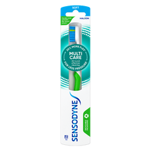 Load image into Gallery viewer, Sensodyne Multi Care Soft Toothbrush in green with flexible neck and soft bristles for all-round effective cleaning.