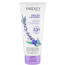 Load image into Gallery viewer, Yardley London English Lavender Nourishing Hand Cream (100ml), a vegan and cruelty-free hand moisturizer formulated with 97% natural ingredients, celebrating a legacy of 250 years.