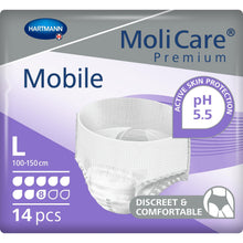 Load image into Gallery viewer, A pack of MoliCare Premium Mobile Adult Nappies (large). Eight drop for enhanced protection.