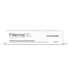 Load image into Gallery viewer, Fillerina 12 HA Densifying-Filler Effect Gel for Crow's Feet Wrinkles and Eyelids. Contains 12 Hyaluronic Acids, 3 Collagens, and 2 Elastins. Grade 3 concentration.