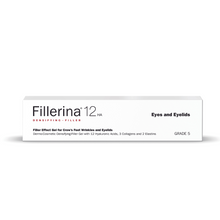 Load image into Gallery viewer, Fillerina 12 HA Densifying-Filler Effect Gel for Crow's Feet Wrinkles and Eyelids. Contains 12 Hyaluronic Acids, 3 Collagens, and 2 Elastins. Grade 5 concentration for very deep/severe wrinkles.